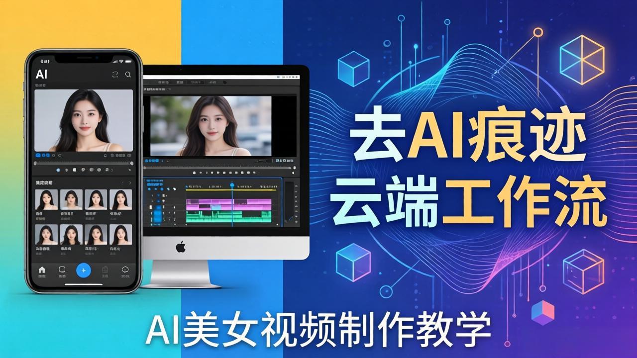 AI美女视频制作教学：去AI痕迹，云端工作流出图，手机电脑均可，不需要配置-一鸣资源网
