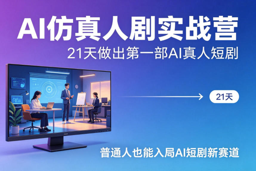 AI仿真人剧实战营，21天做出第一部AI真人短剧，普通人也能入局AI短剧新赛道(更新)-一鸣资源网