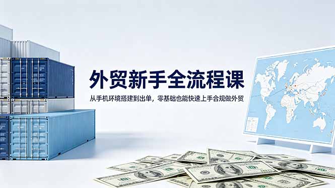 外贸新手全流程课：从手机环境搭建到出单，零基础也能快速上手合规做外贸-一鸣资源网