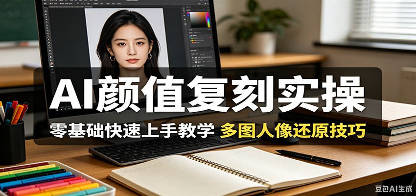 AI颜值复刻实操，零基础快速上手教学，多图人像还原技巧-一鸣资源网
