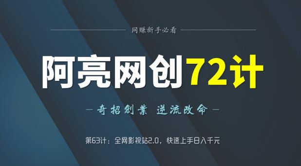 阿亮网创72计第63计:全网影视站2.0,快速上手日入千元