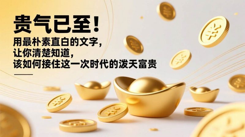 付费文章：贵气已至！用最朴素直白的文字，让你清楚知道，该如何接住这一次时代的泼天富贵-一鸣资源网