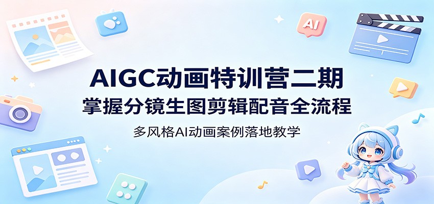 AIGC动画特训营二期：掌握分镜生图剪辑配音全流程，多风格AI动画案例落地教学-一鸣资源网