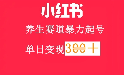 图片[1]-小红书养生赛道，暴力起号，轻松日入3张+-一鸣资源网