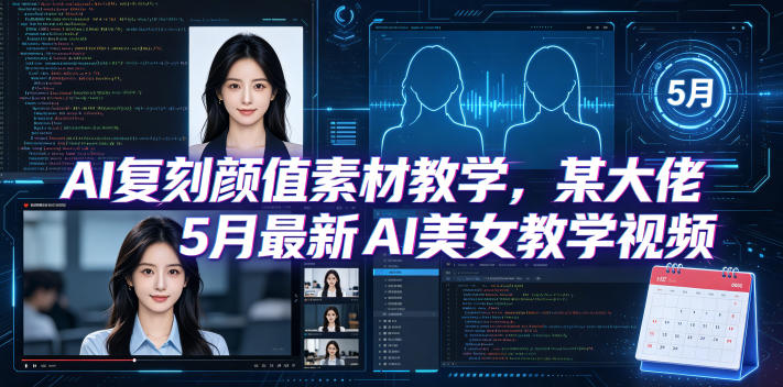 AI复刻颜值素材教学，某大佬5月最新AI美女教学视频，内含4月好物复刻教学-一鸣资源网