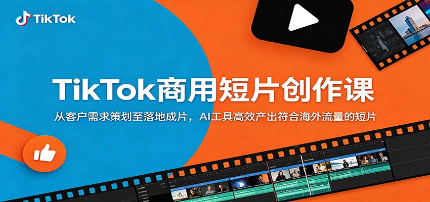 TikTok商用短片创作课：从客户需求策划至落地成片，AI工具高效产出符合海外流量的短片-一鸣资源网