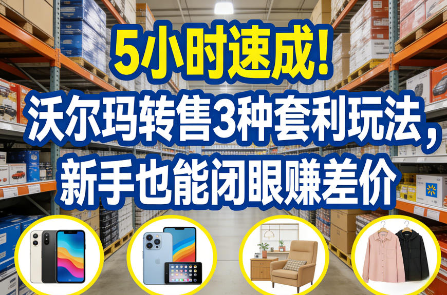 5小时速成！沃尔玛转售3种套利玩法，新手也能闭眼賺差价-一鸣资源网
