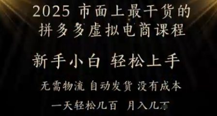 25年最干货的拼多多虚拟电商课程，小白轻松上手，月入过w只是门槛!虚拟电商，如皓月见青天-一鸣资源网