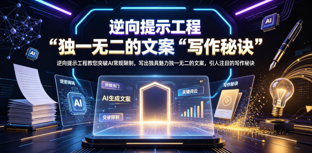 逆向提示工程教您突破AI常规限制，写出独具魅力独一无二的文案，引人注目的写作秘诀【原创双语字幕】-一鸣资源网