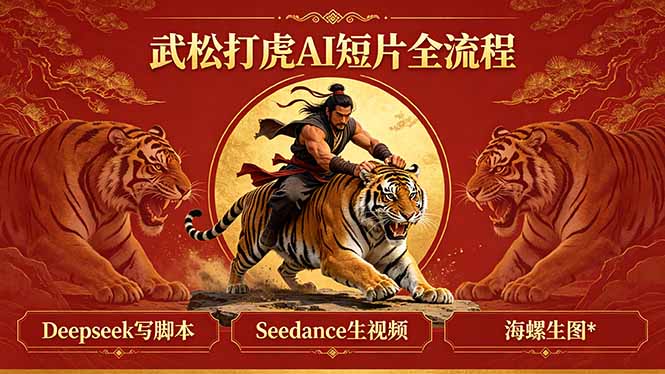 武松打虎AI短片全流程：Deepseek写脚本+Seedance生视频+海螺生图-一鸣资源网