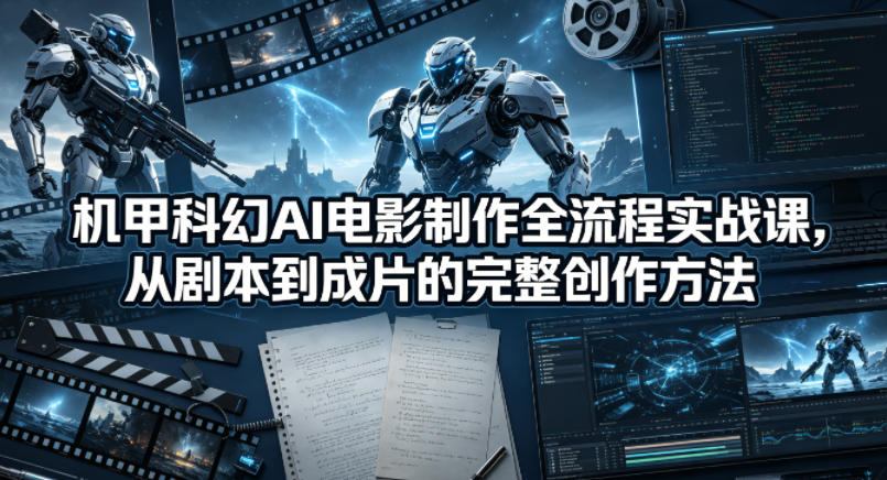 机甲科幻AI电影制作全流程实战课，从剧本到成片的完整创作方法-一鸣资源网