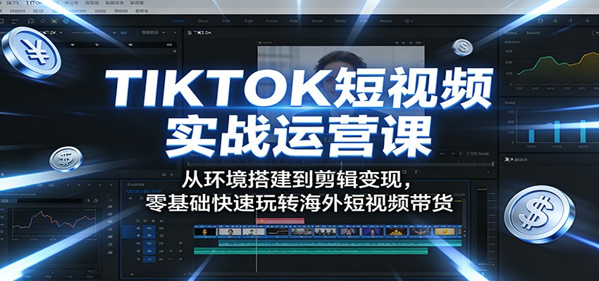 TIKTOK短视频实战运营课：从环境搭建到剪辑变现，零基础快速玩转海外短视频带货-一鸣资源网