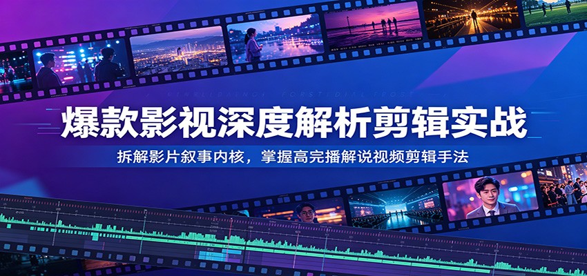 爆款影视深度解析剪辑实战：拆解影片叙事内核，掌握高完播解说视频剪辑手法-一鸣资源网