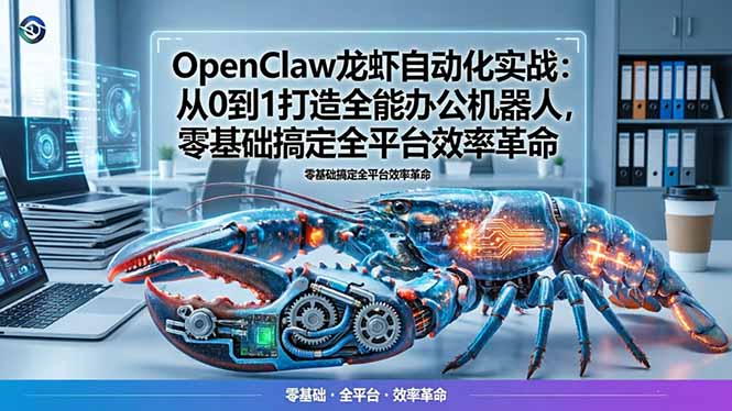 OpenClaw龙虾自动化实战：从0到1打造全能办公机器人，零基础搞定全平台效率革命-一鸣资源网