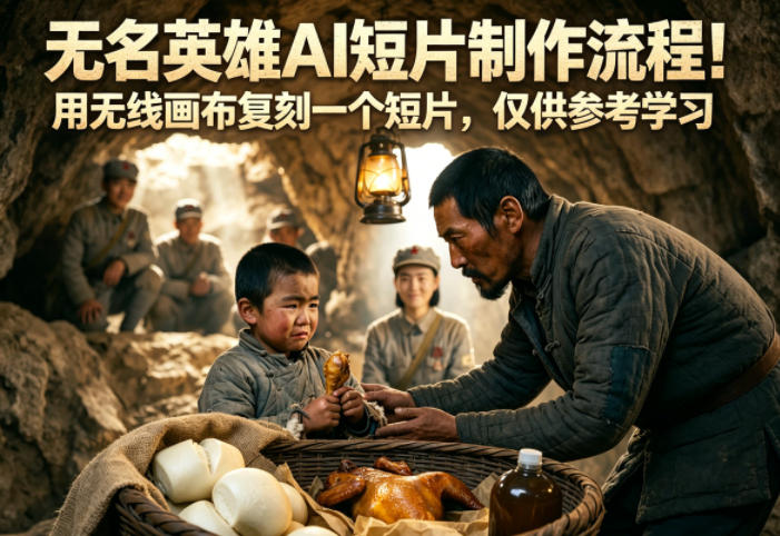 无名英雄AI短片制作流程！用无线画布复刻一个短片，仅供参考学习-一鸣资源网