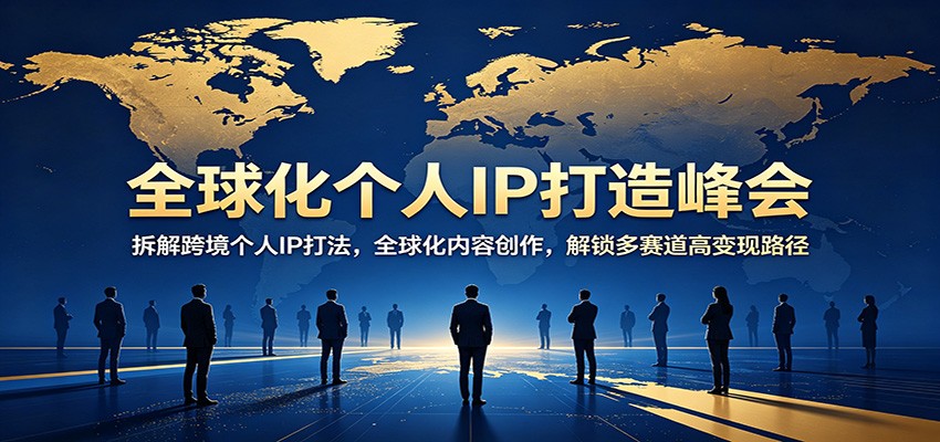 全球化个人IP打造峰会：拆解跨境个人IP打法，全球化内容创作，解锁多赛道高变现路径-一鸣资源网