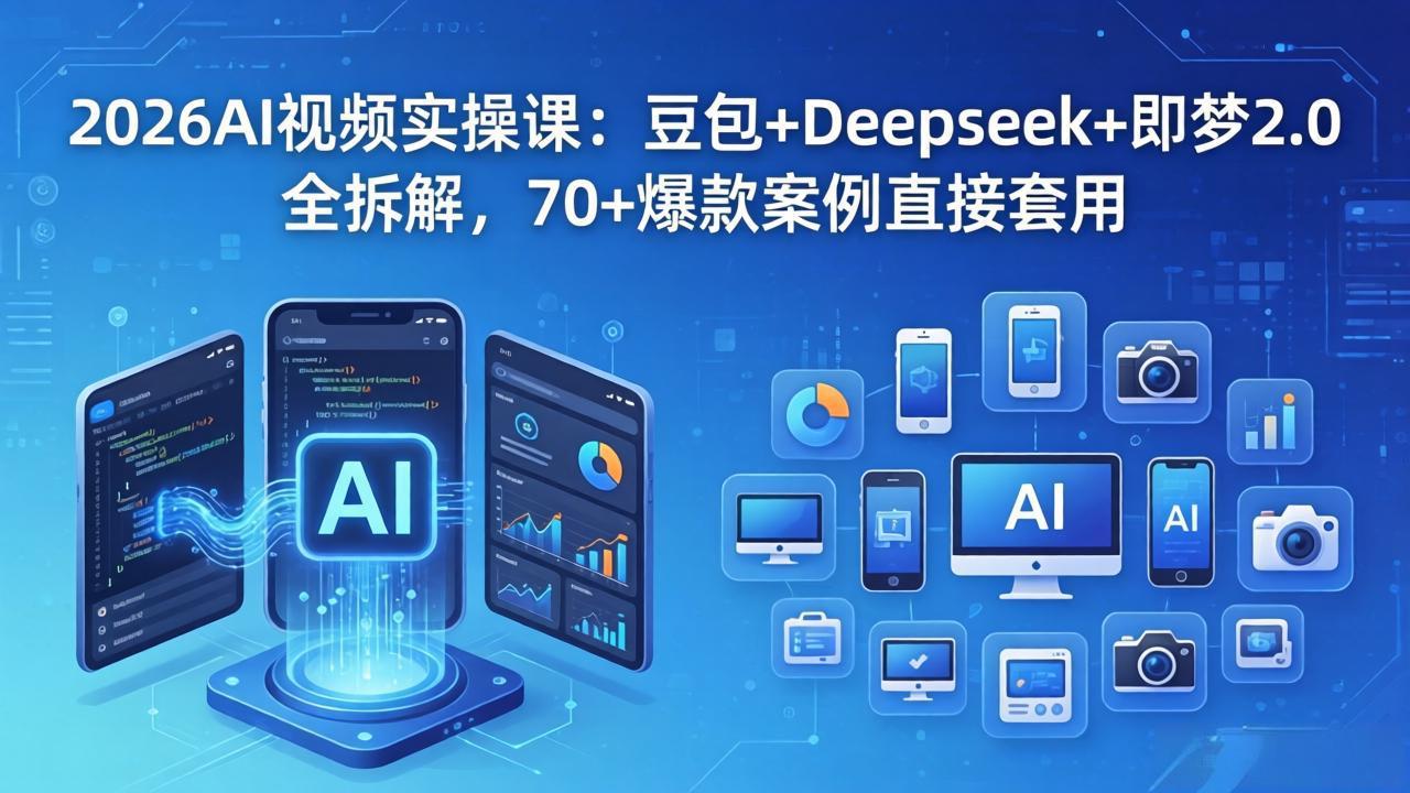 2026AI视频实操课：豆包+Deepseek+即梦2.0全拆解，70+爆款案例直接套用-一鸣资源网