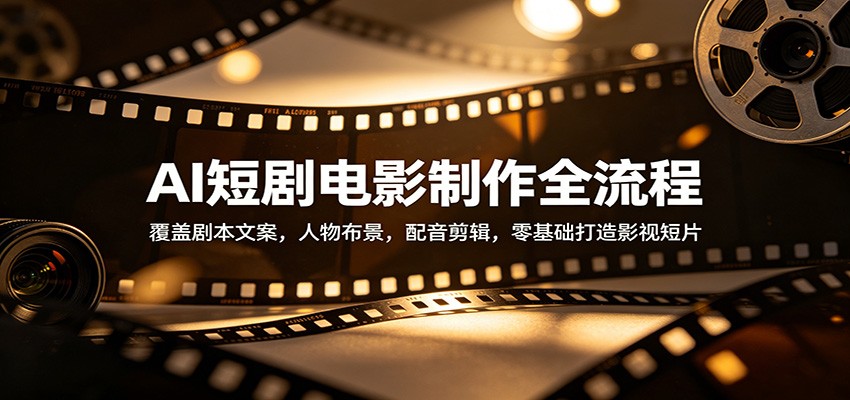 AI短剧电影制作全流程：覆盖剧本文案，人物布景，配音剪辑，零基础打造影视短片-一鸣资源网