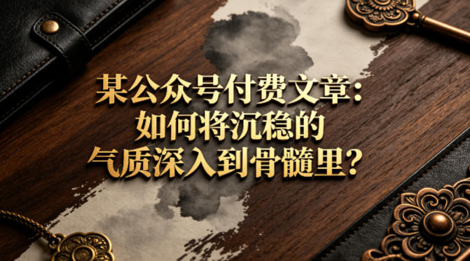 某公众号付费文章：如何将沉稳的气质深入到骨髓里？-一鸣资源网