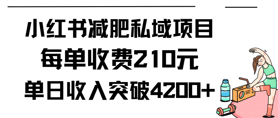 小红书减肥私域项目每单收费210元单日成交20单,最高日入4200+-一鸣资源网