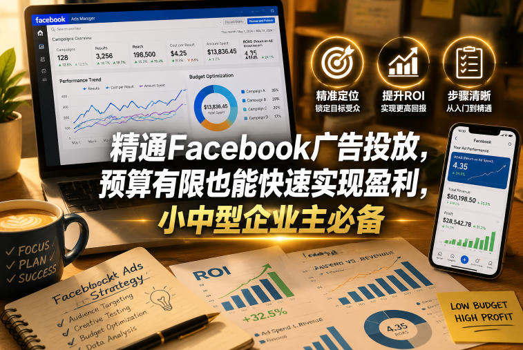 精通Facebook广告投放，预算有限也能快速实现盈利，小中型企业主必备【原创双语字幕】-一鸣资源网