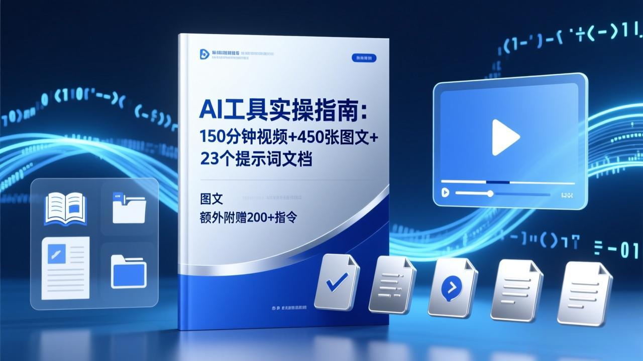AI工具实操指南：150分钟视频+450张图文+23个提示词文档，额外附赠200+指令-一鸣资源网