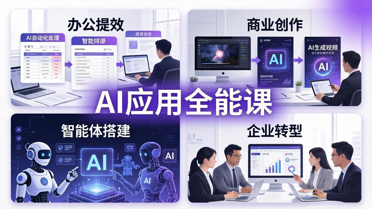 AIGC 应用师全能课-更新：办公提效、商业创作、智能体搭建、企业转型，一站式学会AI应用-一鸣资源网