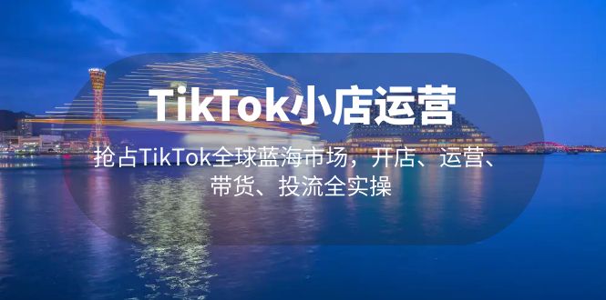 TikTok小店运营 抢占TikTok全球蓝海市场，开店、运营、带货、投流全实操-一鸣资源网