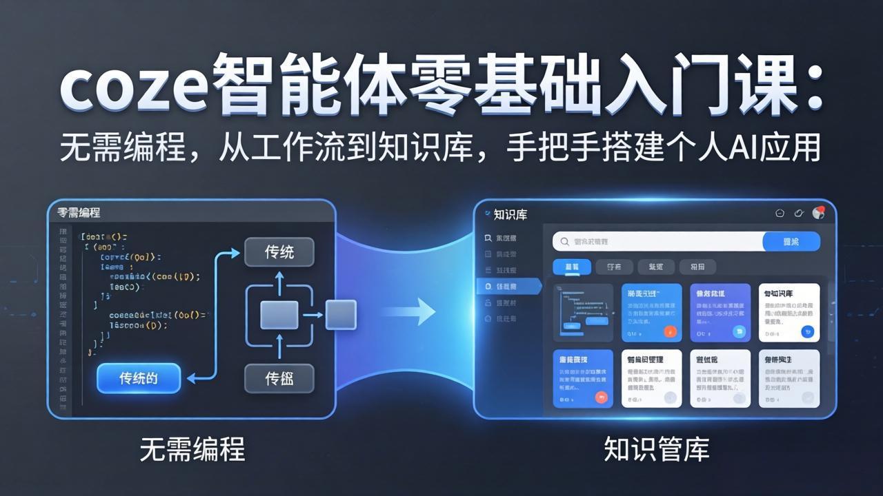 coze智能体零基础入门课：无需编程，从工作流到知识库，手把手搭建个人AI应用-一鸣资源网