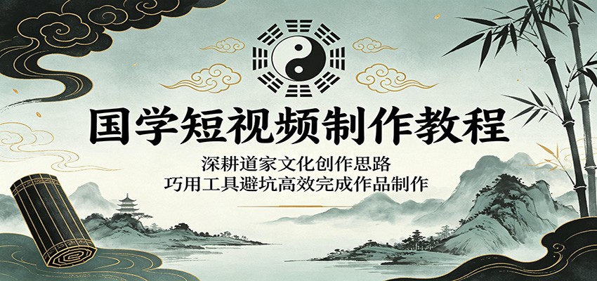 国学短视频制作教程：深耕道家文化创作思路，巧用工具避坑高效完成作品制作-一鸣资源网