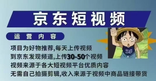 图片[1]-京东短视频带货课，无需自己拍摄剪辑，保姆式教学，两天快速上手-一鸣资源网