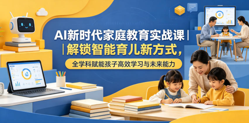 AI新时代家庭教育实战课｜解锁智能育儿新方式，全学科赋能孩子高效学习与未来能力-一鸣资源网