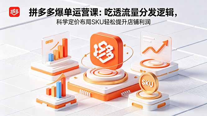 拼多多爆单运营实战课：吃透流量分发逻辑，科学定价布局SKU轻松提升店铺利润-一鸣资源网