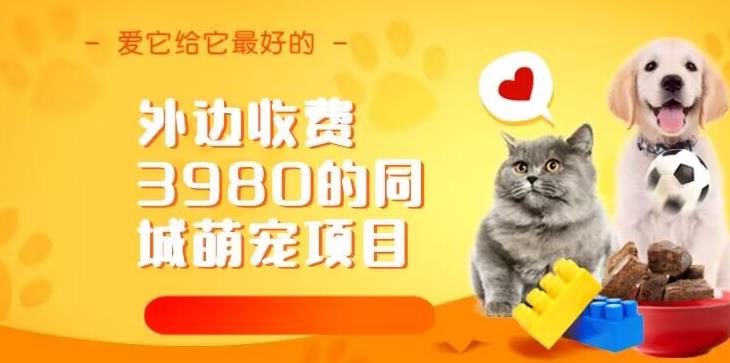 外边收费3980的同城萌宠项目,用最冷门的玩法冲击最热门的市场【揭秘】