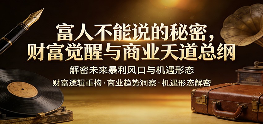 富人不能说的秘密，财富觉醒与商业天道总纲，解密未来暴利风口与机遇形态-一鸣资源网