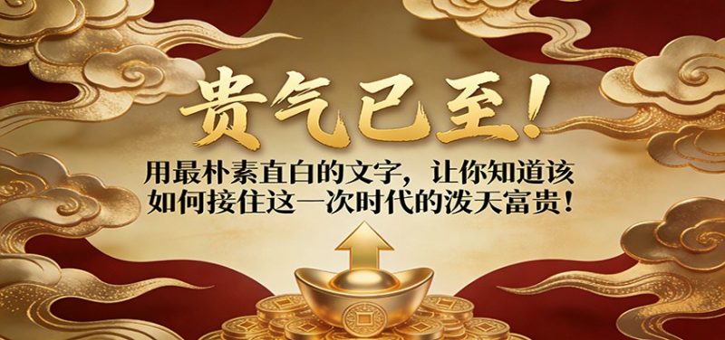 付费文章：贵气已至！用最朴素直白的文字，让你知道该如何接住这一次时代的泼天富贵！-一鸣资源网