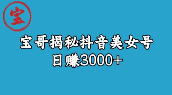 宝哥揭秘抖音美女号玩法,日赚3000+【揭秘】