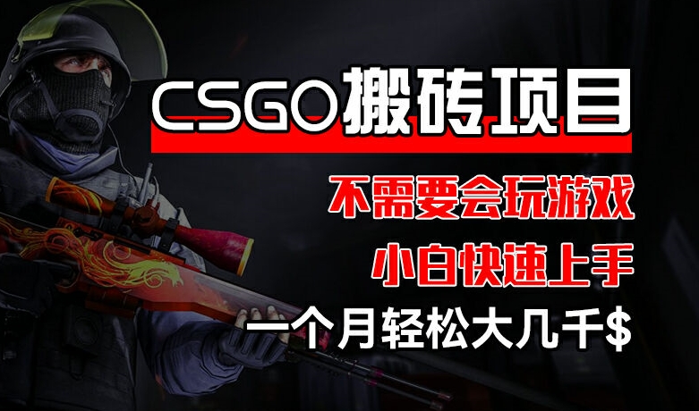CSGO 装备搬砖项目,操作简单,不需要会玩游戏,小白也能快速上手,一个月轻松大几千【揭秘】 CSGO 装备搬砖项目,操作简单,不需要会玩游戏,小白也能快速上手,一个月轻松大几千【揭秘】