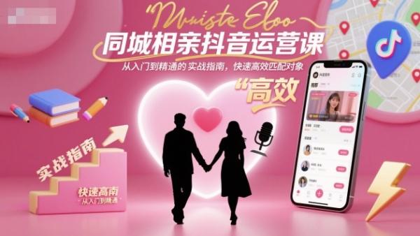同城相亲抖音运营课，从入门到精通的实战指南，快速高效匹配对象-一鸣资源网