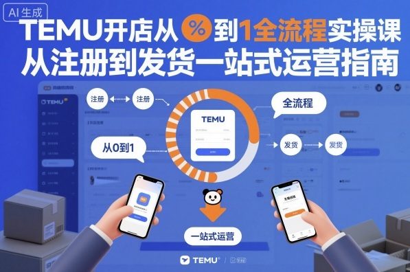 TEMU开店从0到1全流程实操课，从注册到发货一站式运营指南-一鸣资源网
