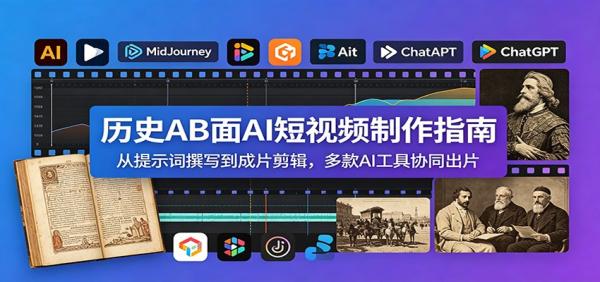 历史AB面AI短视频制作指南：从提示词撰写到成片剪辑，多款AI工具协同出片-一鸣资源网