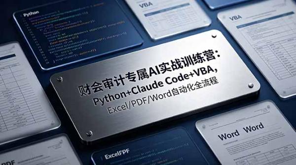 财会审计专属 AI实战训练营：Python+Claude Code+VBA，Excel/PDF/Word自动化全流程-一鸣资源网