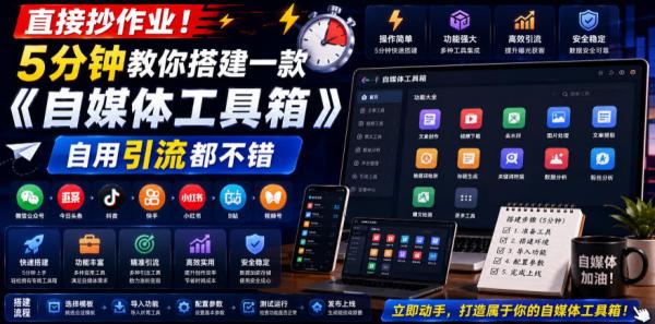 图片[1]-直接抄作业！5分钟教你搭建一款《自媒体工具箱》，自用引流都不错-一鸣资源网