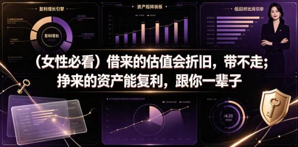 付费文章：(女性必看)借来的估值会折旧，带不走；挣来的资产能复利，跟你一辈子-一鸣资源网