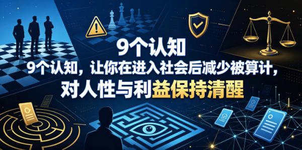 付费文章：9个认知，让你在进入社会后减少被算计，对人性与利益保持清醒-一鸣资源网