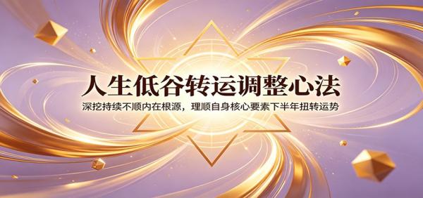 人生低谷转运调整心法：深挖持续不顺内在根源，理顺自身核心要素下半年扭转运势-一鸣资源网