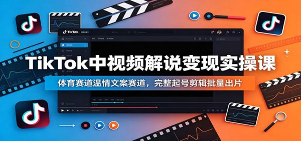 图片[1]-TikTok中视频解说变现实操课：体育赛道温情文案赛道，完整起号剪辑批量出片-一鸣资源网