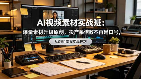 图片[1]-AI视频素材实战班：爆量素材升级原创，投产翻倍不再是口号，0-1系统教学实战落地-一鸣资源网