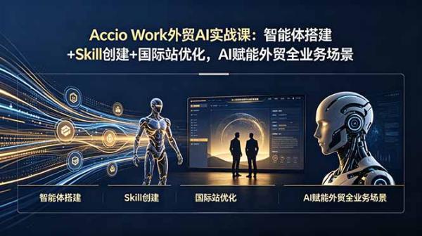 Accio Work外贸AI实战课：智能体搭建+Skill创建+国际站优化，AI赋能外贸全业务场景-一鸣资源网