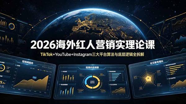 图片[1]-2026海外红人营销实理论课：TikTok+YouTube+Instagram三大平台算法与底层逻辑全拆解-一鸣资源网